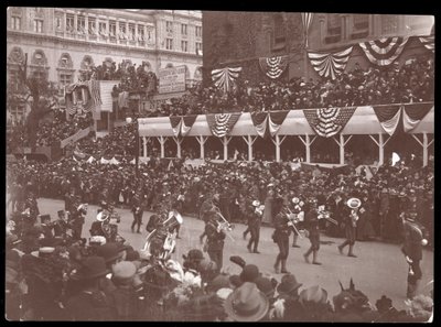View of the Crowd and a Marching Military Group in the Dewey Parade on Fifth Avenue, New York by Byron Company